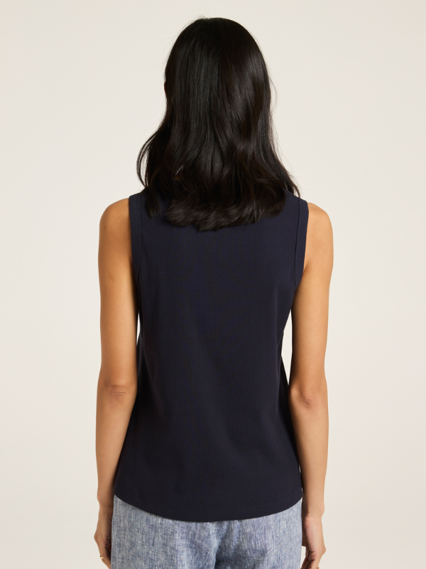 Yarra Trail Bay Tank Navy Back