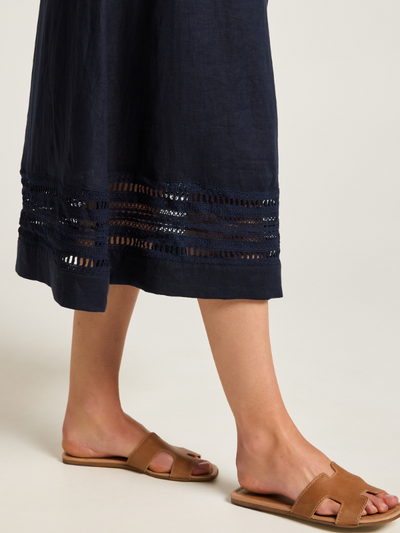 Yarra Trail Daisy Skirt Navy Detail