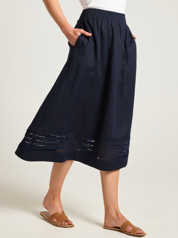 Yarra Trail Daisy Skirt Navy Side