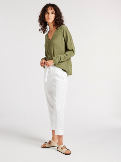 Yarra Trail Serene Cardigan Moss Front