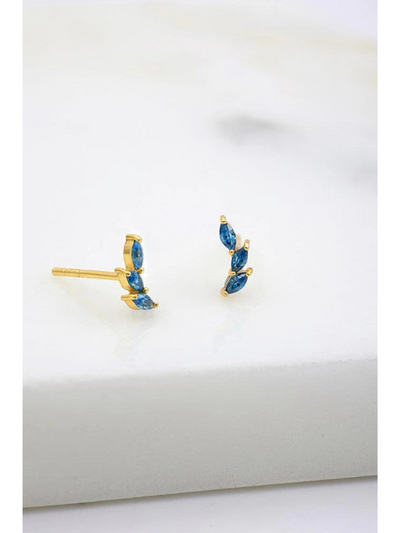 Zafino Emily Stud Earrings Sapphire & Gold