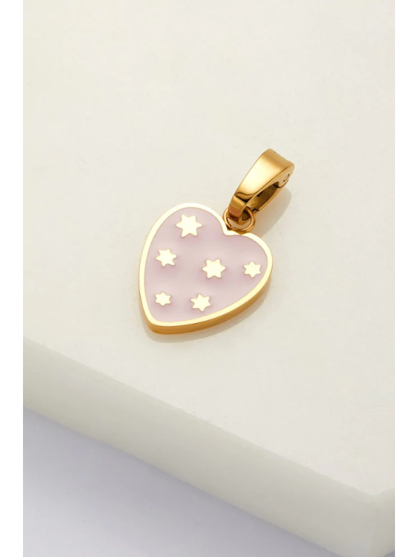 Zafino Heart & Star Charm Pink & Gold