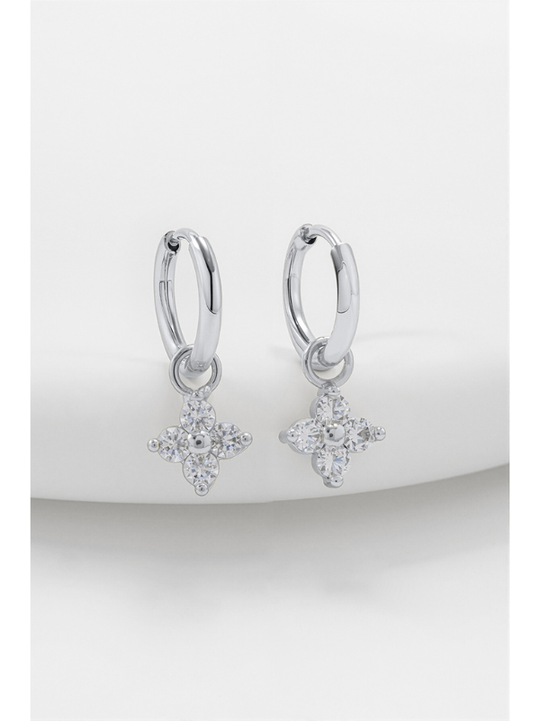 Zafino Ivy Mini Drop Earrings Silver