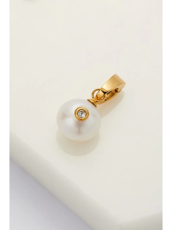 Zafino Pearl & Crystal Charm Gold