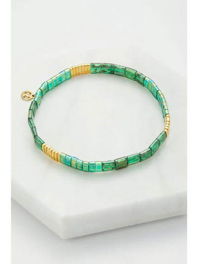 Zafino Tile Bracelet Emerald & Gold