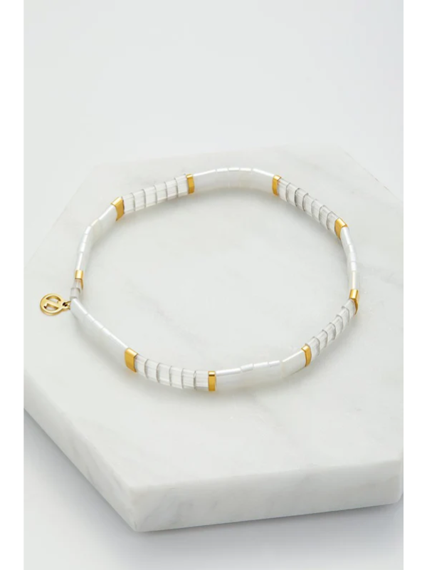 Zafino Tile Bracelet Grey & Gold