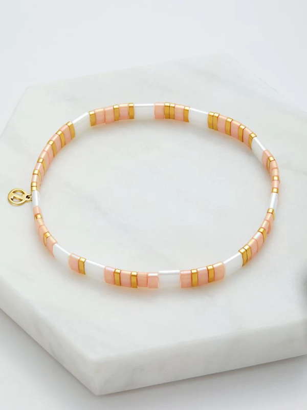 Zafino Tile Bracelet Pink & Gold