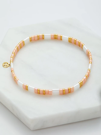 Zafino Tile Bracelet Pink & Gold