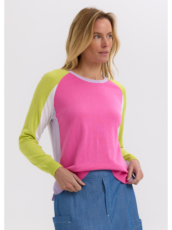 Zaket & Plover Baseball Jumper Bubblegum Front