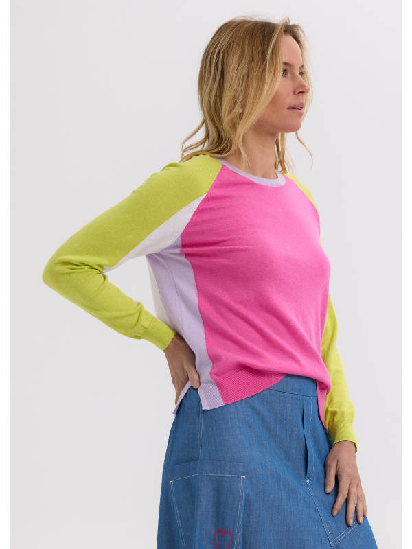 Zaket & Plover Baseball Jumper Bubblegum Detail