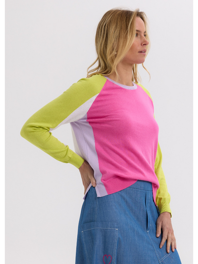 Zaket & Plover Baseball Jumper Bubblegum Detail