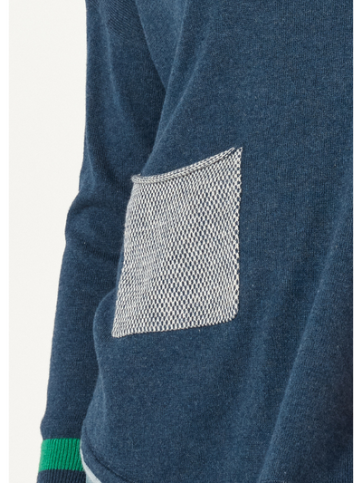 Zaket & Plover Birdseye Trim Jumper Denim Detail