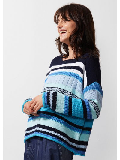 Zaket & Plover Chunky Cotton Jumper Navy