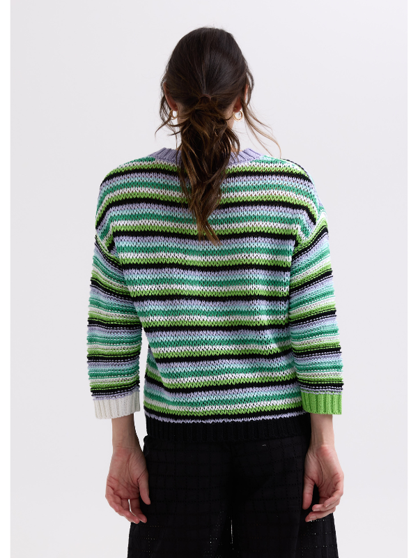 Zaket & Plover Chunky Stripe Jumper Lilac Back