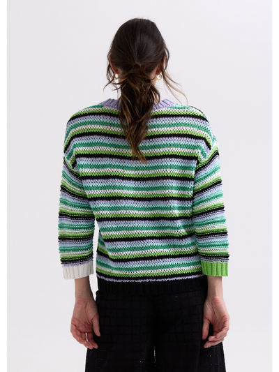 Zaket & Plover Chunky Stripe Jumper Lilac Back