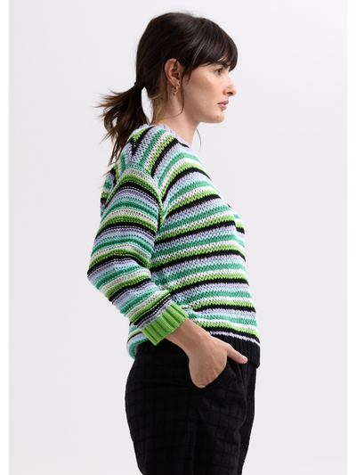 Zaket & Plover Chunky Stripe Jumper Lilac Side