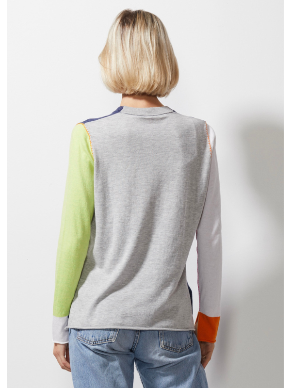 Zaket & Plover Colour Block Jumper Denim Back