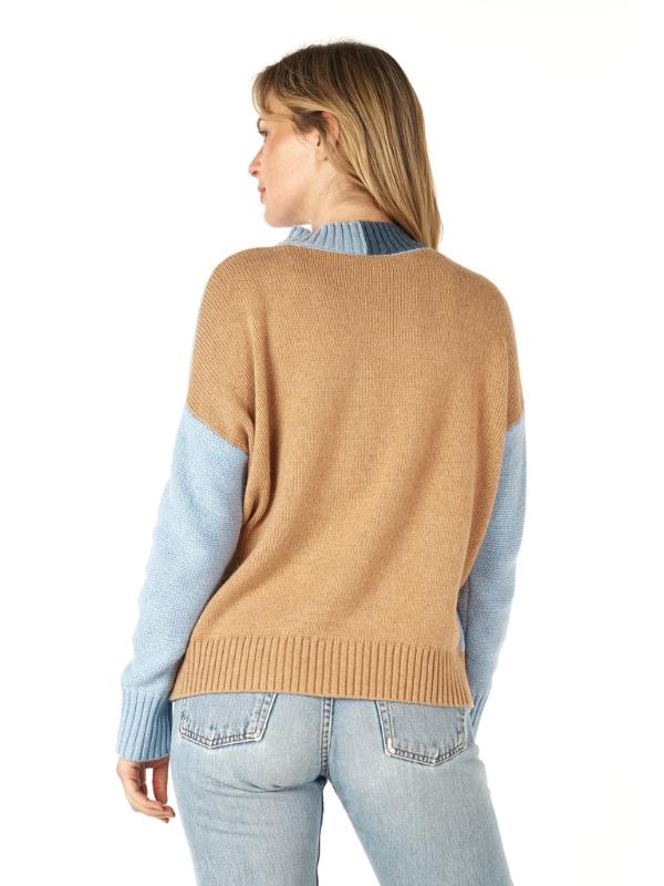 Zaket & Plover Colour Block Trim Jumper Mist Back