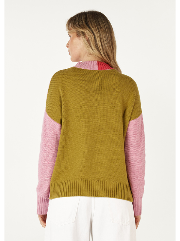 Zaket & Plover Colour Block Trim Jumper Parfait Back