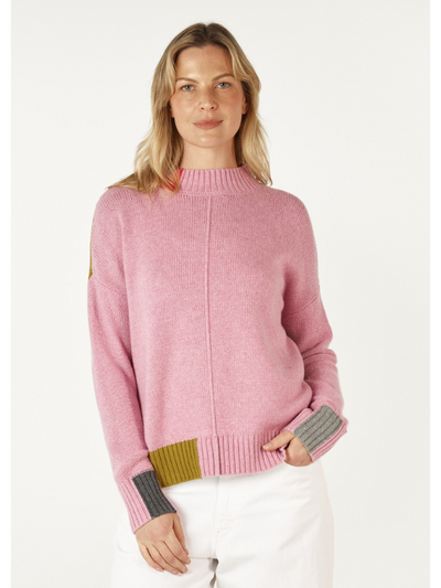 Zaket & Plover Colour Block Trim Jumper Parfait Front