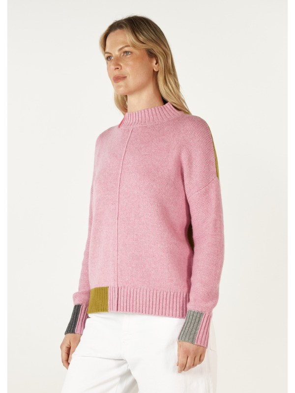 Zaket & Plover Colour Block Trim Jumper Parfait Side