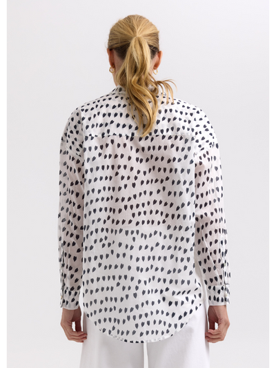 Zaket & Plover Cotton Voil Shirt White Love Back