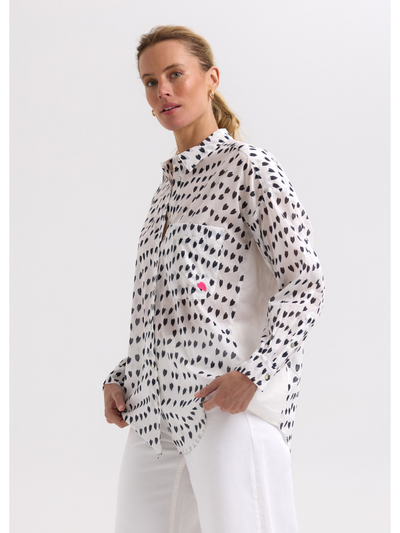 Zaket & Plover Cotton Voil Shirt White Love Side