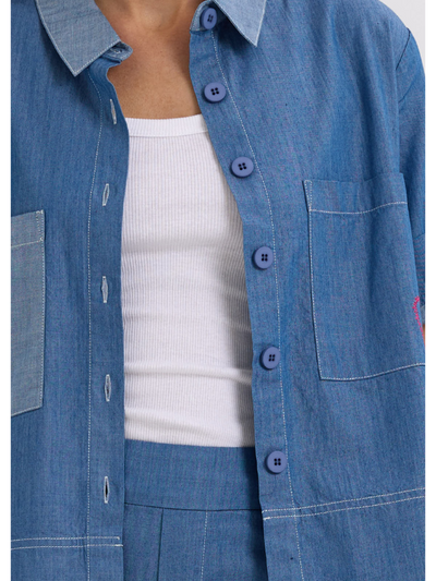 Zaket & Plover Denim Shirt Washed Denim Detail