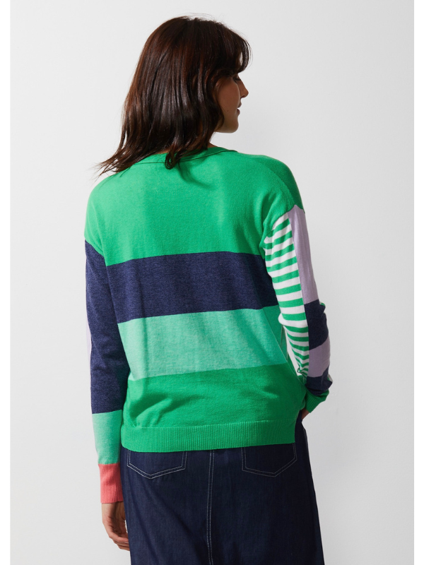 Zaket & Plover Diagonal Stripe Jumper Frog Back