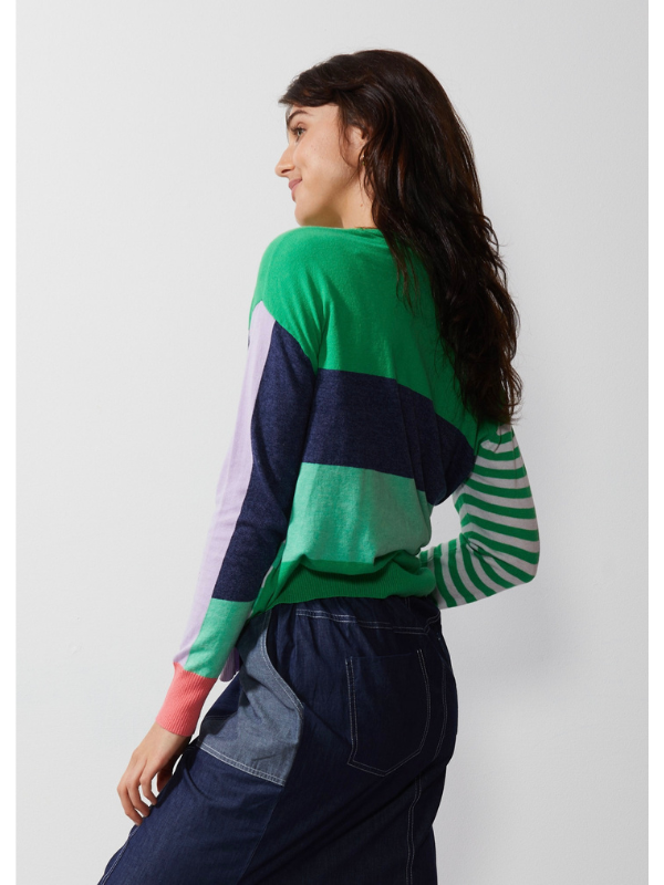 Zaket & Plover Diagonal Stripe Jumper Frog Side