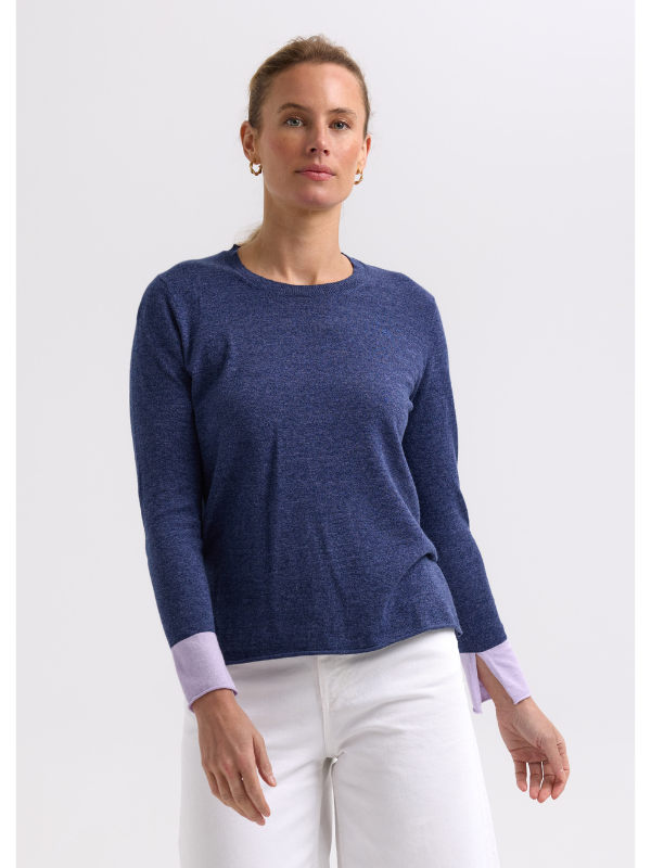 Zaket & Plover Elbow Patch Jumper Denim Front