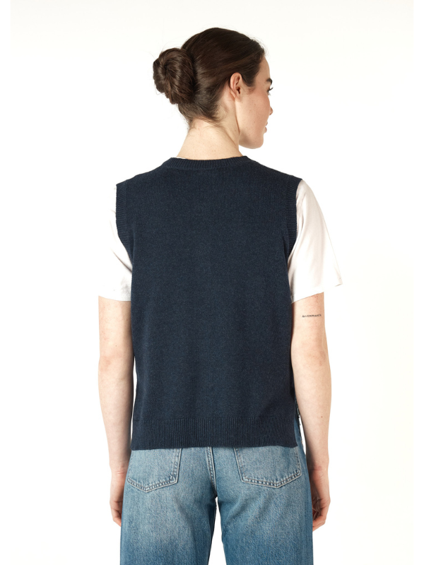 Zaket & Plover Essential Button Vest Denim Back