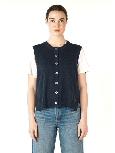 Zaket & Plover Essential Button Vest Denim Front