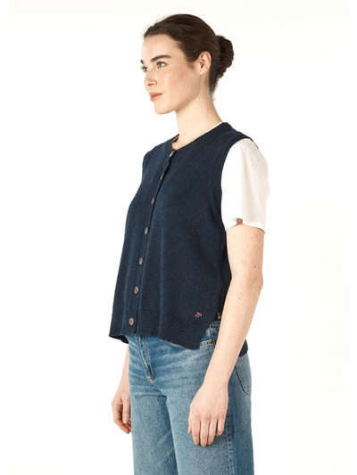 Zaket & Plover Essential Button Vest Denim Side