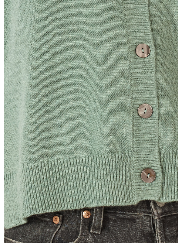 Zaket & Plover Essential Button Vest Moss Detail