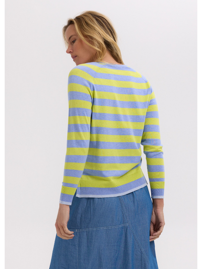 Zaket & Plover Essential Stripe V Blueberry Back