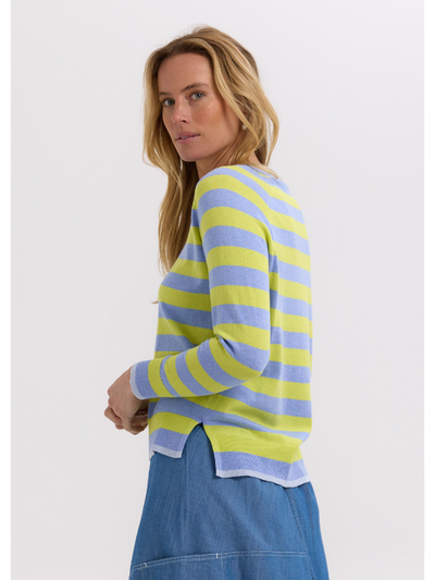 Zaket & Plover Essential Stripe V Blueberry Side