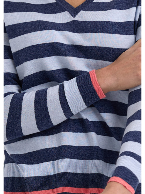 Zaket & Plover Essential Stripe V Denim Detail