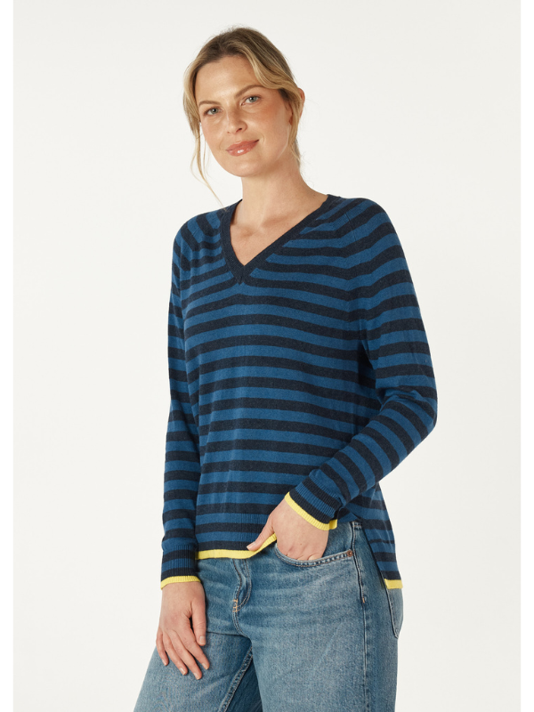 Zaket & Plover Essential Stripe V Denim Side