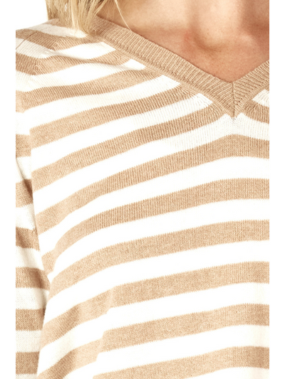 Zaket & Plover Essential Stripe V Oat Detail