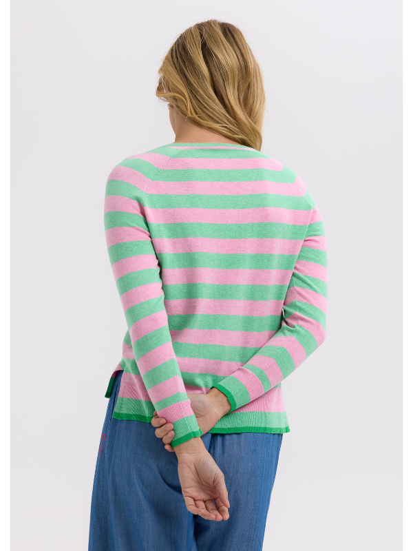 Zaket & Plover Essential Stripe V Spearmint Back