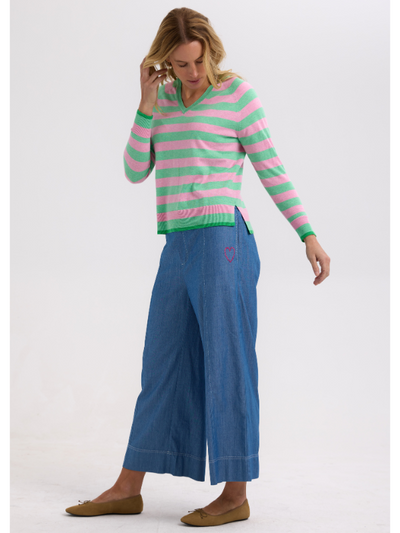 Zaket & Plover Essential Stripe V Spearmint Side