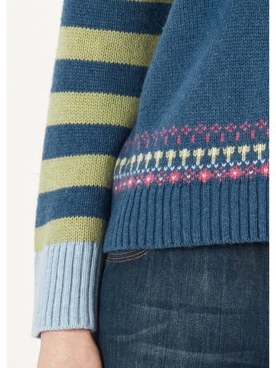 Zaket & Plover Fairisle Jumper Denim Detail