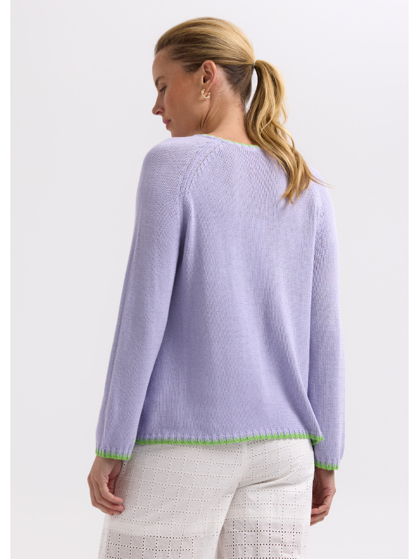 Zaket & Plover Hand Work Trim A-Line Jumper Lilac Back