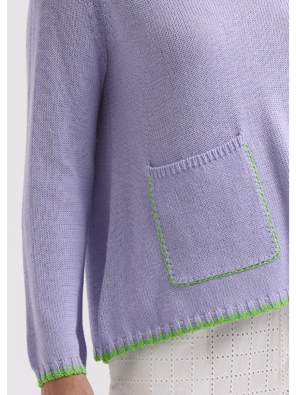 Zaket & Plover Hand Work Trim A-Line Jumper Lilac Detail