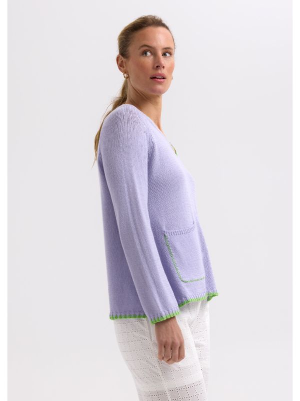 Zaket & Plover Hand Work Trim A-Line Jumper Lilac Side
