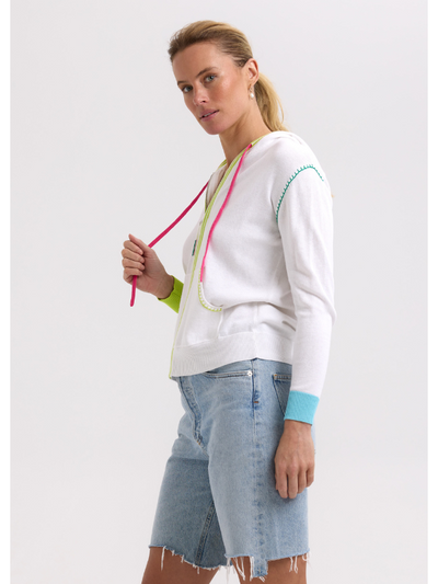 Zaket & Plover Heart Embroidery Hoodie White Side