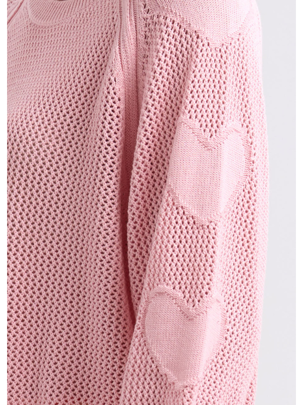 Zaket & Plover Hearts On My Sleeve Jumper Pink Detail
