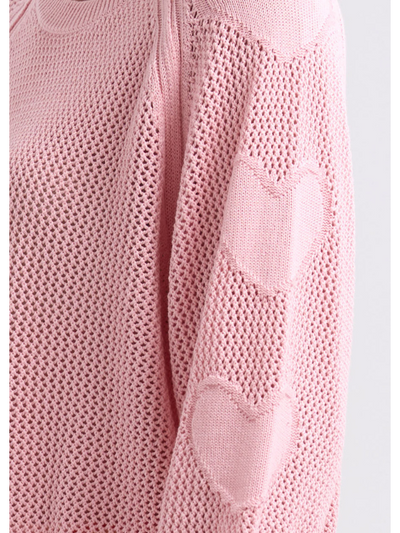 Zaket & Plover Hearts On My Sleeve Jumper Pink Detail