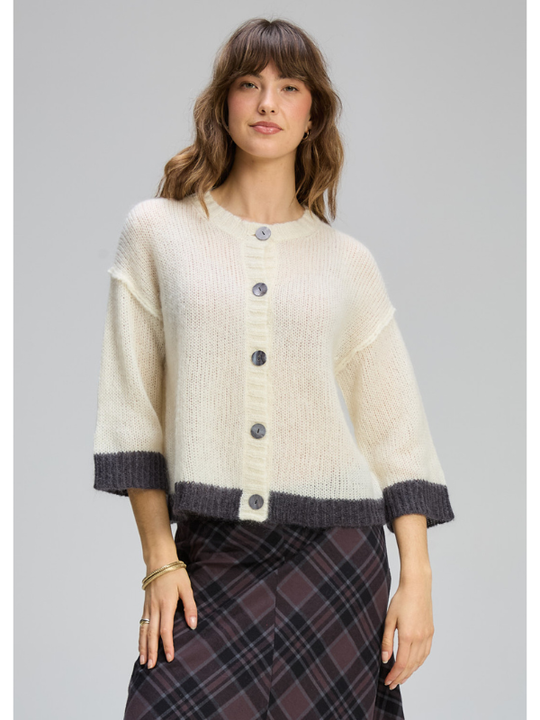 THE TOÉ  PARASOL KID MOHAIR CARDIGAN Gaspard Cardigan - Perfect Green - Super kid mohair - Sézane